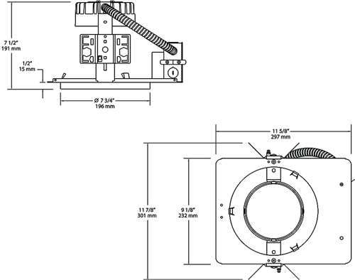 RAB NDLED7R38YYHC/LC 38W 7" New Construction Round Rough-In, 2700K (Residential Warm), 92 CRI, 120-277V, Replaces 50 Watt Metal Halide and 32 Watt CFL