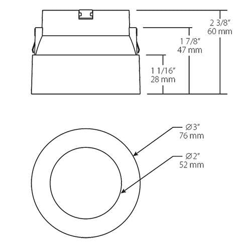 RAB NDTRIM3R50-M-TL 3" New Construction Round Trimless Module, 50 Degree Downlight, Matte Silver Finish