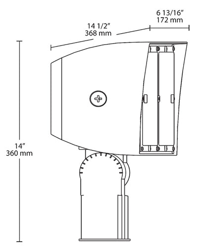RAB PIPXL70SF/D10/PCU 70W LED PIPXL Floodlight, 120-277V Button Photocell, 5000K (Cool), 10601 Lumens, 78 CRI, 120-277V, 7H x 6V Beam Distribution, Slipfitter Mount, Dimmable, DLC Premium Listed, Standard Option, Bronze Finish