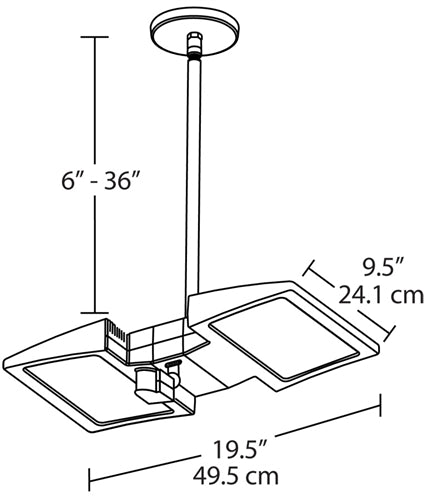 RAB PLED2X20MSW 40W Ceiling LED LSMART with Mini Sensor, 5000K Color Temperature (Cool), Standard Operation, White Finish