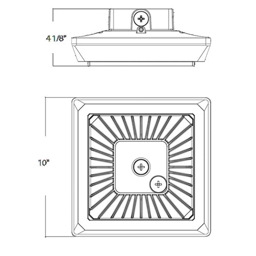 RAB PRT55SW 55/42/30W Square Porto LED Field Adjustable Light, 3500/4000/5000K, On/Off Photocell, White