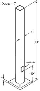 RAB PS4-07-30D2 Drilled Pole, 4" Shaft, 7 Gauge, 30 Feet Height, Bronze Finish
