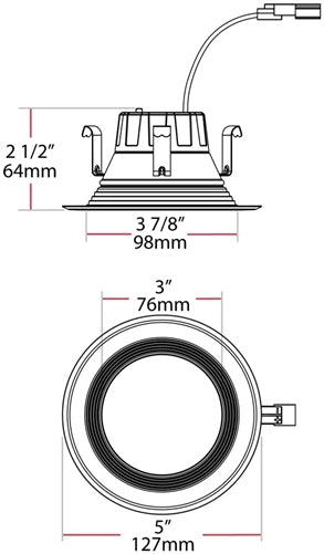 RAB R4R89FA120WB 4 inch LED Retrofit Downlight, 3500K, 714 Lumens, 92 CRI, WHite Baffle, White Trim