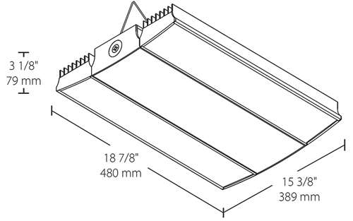 RAB RAILP150NW/D10/LCS 150W Rail LED High Bay with Lightcloud Control System, Lightcloud Highbay Sensor, 4000K (Neutral), 17812 Lumens, 77 CRI, 120-277V, Pendant or Surface Mount, Dimmable, White Finish