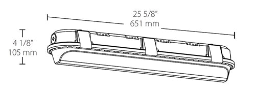 RAB SHARK2-25NW/D10 25W 4 foot SHARK Linear LED Washdown, No Photocell, 4000K (Neutral), 2722 Lumens, 73 CRI, 120-277V, Dimmable, White Finish