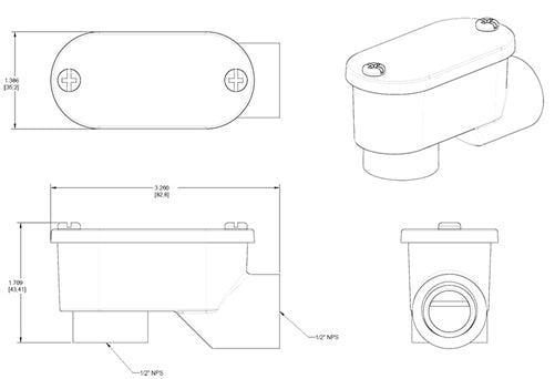 Rab SLB-50W In-line Connectors, White Finish