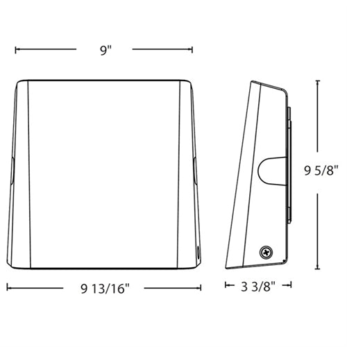 RAB SLIMS LED Wallpack with Adjustable Throw, Adjustable Light Output 38/28/18W, Adjustable Color Temperature 3000K, 4000K and 5000K, 120-277V, Photocell