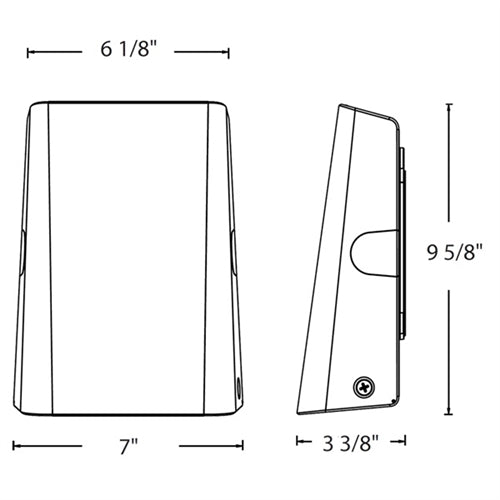 RAB SLIMXS 25/18/12W Field-Adjustable Slim LED Wallpack, Selectable CCT 3000K/4000K/5000K, 80 CRI, Bronze Finish