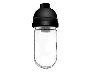 RAB VP200B Vaporproof 200W Incandescent Lamp 120V Black Color - With Soda Lime Glass, No Guard