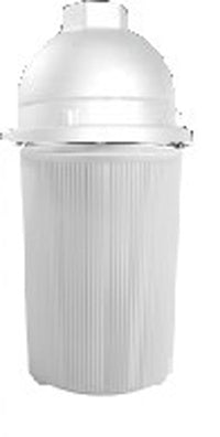 RAB VP200PW Vaporproof 100W Incandescent Lamp 120V White Color - With White Flat Bottom Prismatic Polycarbonate Globe, No Guard