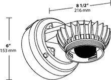 RAB VXBRLED13Y/PCS2 13W LED Vaporproof Wall Mount, 3000K (Warm), 507 Lumens, 86 CRI, Natural Finish