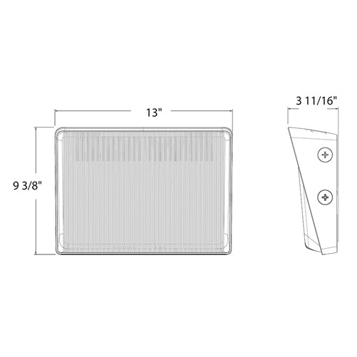 RAB W34M 80W/60W/40W Field-Adjustable Wallpack, Selectable CCT 5000K/ 4000K/ 3000K, Glass Lens, Specular Aluminum Reflector