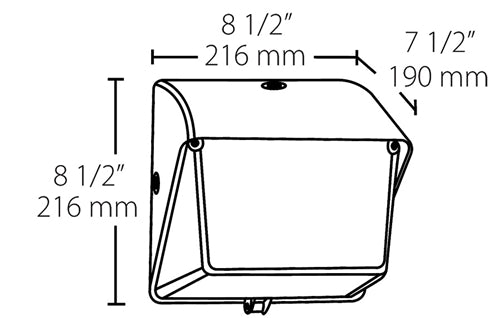 RAB WP1LED30W/480 LED 30W WP1 Wallpack, No Photocell, 5000K (Cool), 3060 Lumens, 83 CRI, 480V, Not DLC Listed, White Finish