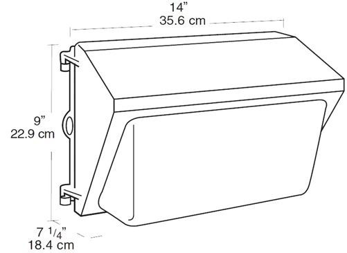 RAB WP2F42W/E2 Emergency Backup Wallpack Glass Lens 42W Compact Fluorescent (CFL) Lamp 120V-277V White Color Wired for 277V