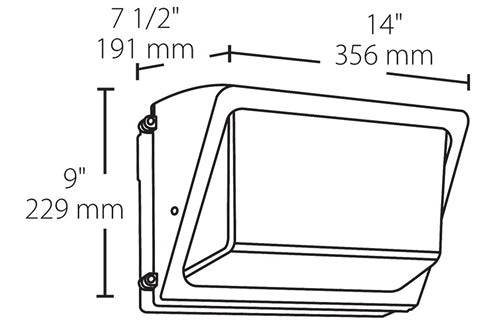 RAB WP2LED37N/480/PCS4 LED 37W WP2 Wallpack, 480V Swivel Photocell, 4000K (Neutral), 4195 Lumens, 83 CRI, 480V, Not DLC Listed, Bronze Finish