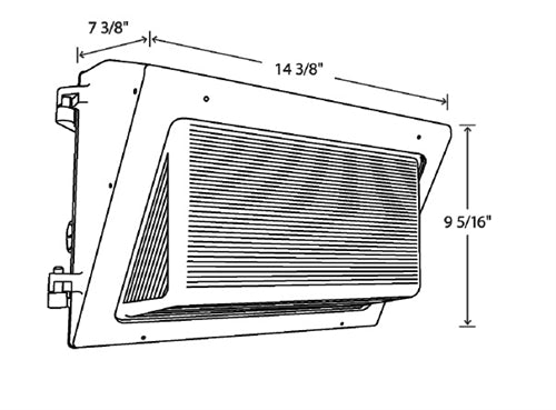 RAB Lighting WP2XFU29 LED Wallpack 29W/20W/15W Field Adjustable Light Output, 3000K, 4000K and 5000K Color Selectable, Bronze