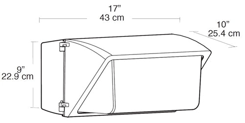 RAB WP3SC250QT/PC Wallpack Glass Lens 250W High Pressure Sodium Lamp 120V-277V Bronze Color with Photocontrol