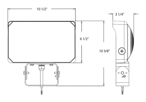 RAB X34LTW LED Floodlight, 90W/80W/70W Selectable, 3000/4000/5000K CCT Selectable, Trunnion Mount, White