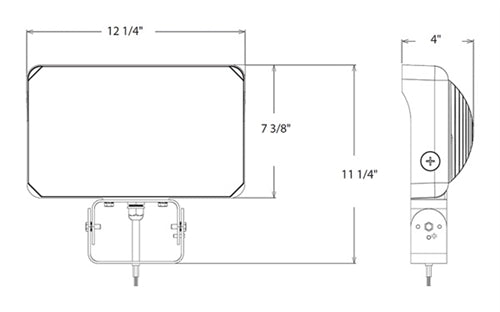 RAB X34XLT 130/110/95W LED Floodlight, 14615-20065 lumens, Trunnion Mount, 3000K/4000K/5000K Color Temperature, 120/277V, Bronze