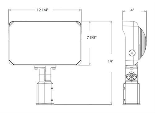 RAB X34XXL LED Floodlight 160/140/120W, 17458-24168 Lumens, Slipfitter Mount, 3000K/4000K/5000K Color Temperature, 120/277V, Bronze