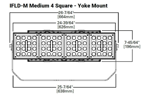 Streetworks IFLD-M-SA4-C-940-U-44-Y-WH Infrastructure Flood, 4 Squares Light Engine, 1000mA, 90 CRI, 4000K, 120-277V, NEMA 4H x 4V 4, Yoke Mounting, White