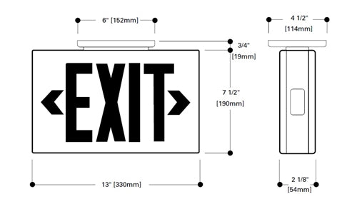Sure Lites LPX7SD Self-Powered LED Commercial Exit, Single and Double Face, White Housing Self-Diagnostics