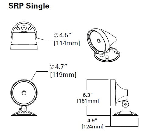 Sure Lites SRP13GY Remode LED Emergency Light, Polycarbonate, 13 Feet Coverage, Grey