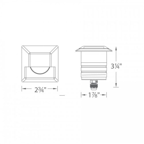 WAC Lighting 2061-27BS 2" Inground Square Step Light, 2700K Color Temperature, 85 CRI, Bronzed Stainless Steel
