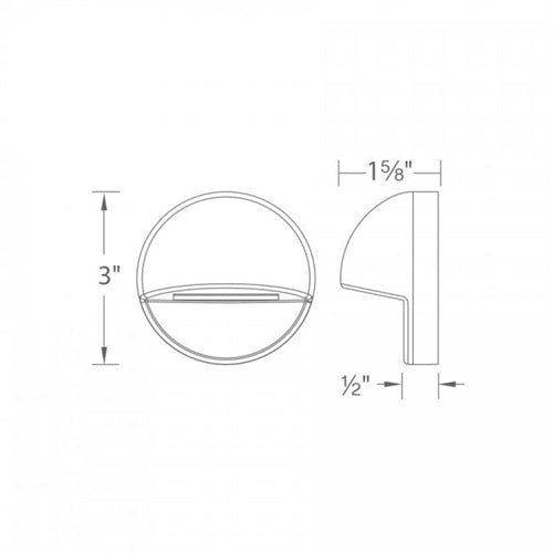 WAC Lighting 3011-30BZ Deck and Patio Circle LED Light, 3000K Color Temperature, 90 CRI, Bronze on Aluminum