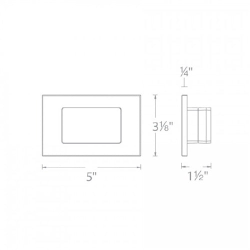 WAC Lighting 4071-AMWT 12V Rectangle LED Step and Wall Light, Amber Color Temperature, White on Aluminum