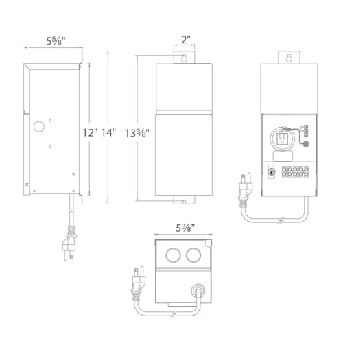 WAC Lighting 9150-TRN-SS 150W 12-15V Outdoor Magnetic Transformer