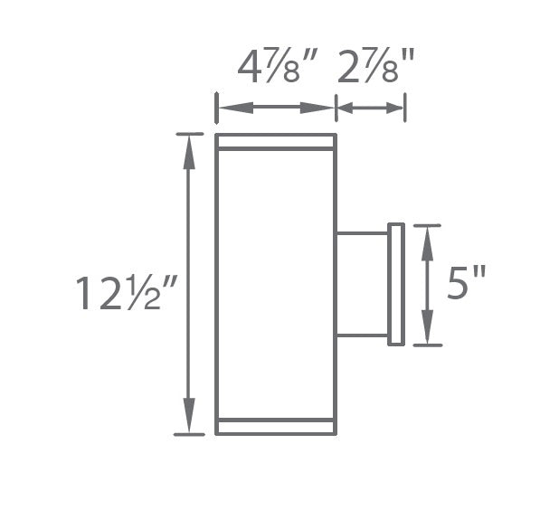 WAC Lighting DS-WD05-U27B-WT 5" 22W Double Sided Ultra Narrow Beam LED Wall Sconce, 2700K Color Temperature, 85 CRI, 125 x 2 Lumens, White