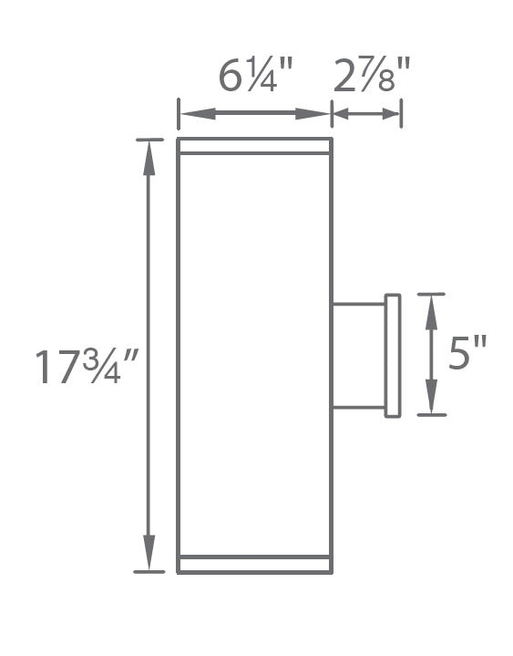 WAC Lighting DS-WD06-U40B-GH 6" 22W Double Sided Ultra Narrow Beam LED Wall Sconce, 4000K Color Temperature, 85 CRI, 135 x 2 Lumens, Graphite