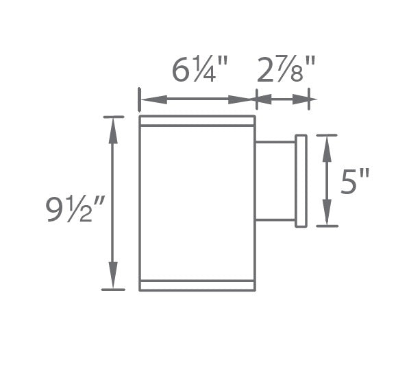 WAC Lighting DS-WS06-U27B-GH 6" 11W Ultra Narrow Beam LED Wall Sconce, 2700K Color Temperature, 85 CRI, 110 Lumens, Graphite