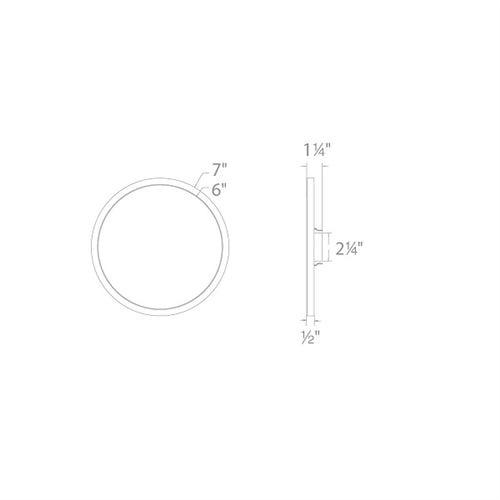 WAC Lighting FM-07RN-930-NI 7" LED Round Ceiling and Wall Mount, 15W, 3000K Color Temperature, 90 CRI, 1100 Lumens, Nickel