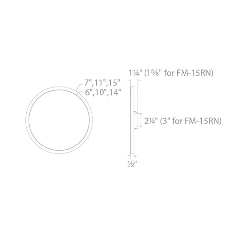 WAC Lighting FM-11RN-935-WT 11" LED Round Ceiling and Wall Mount, 20W, 3500K Color Temperature, 90 CRI, 1525 Lumens, White