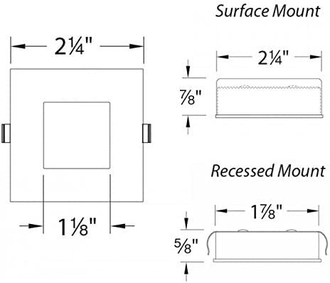 WAC Lighting HR-LED87S-CB LED Square Button Light, 3000K, Copper Bronze