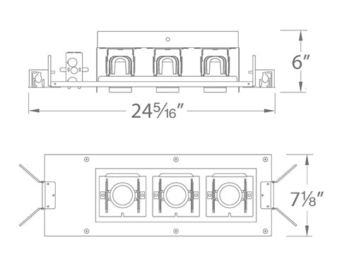 WAC Lighting MT-4LD316N-S927-BK 4" Non IC LED Precision Multiples Adjustable Spot 3 Light Housing, 16.5W, 0-10V Dimming, 120-277V, Spot Beam, 90 CRI, 2700K Color Temperature, Black