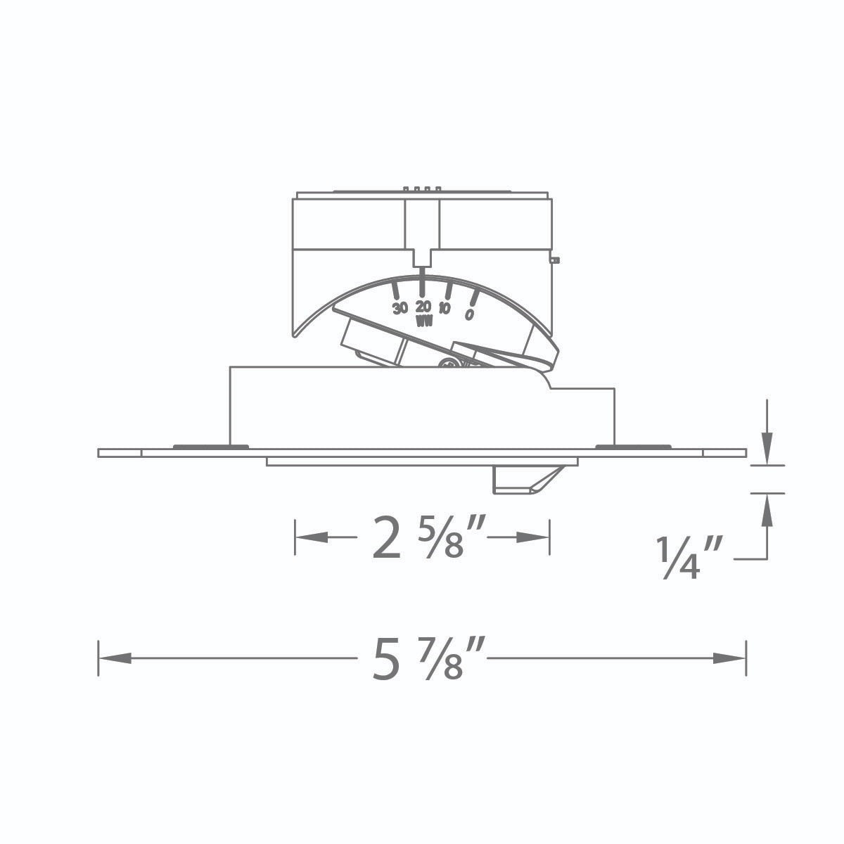 WAC R2ASWL-A927-HZWT 2" Square Wall Wash Lensed Trimless Housing, Wet Location, Asymmetrical Beam Spread, 90 CRI, 2700K, Haze/ White