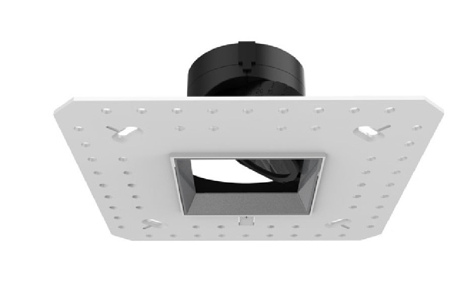 WAC R2ASWL-A930-BK 2" Square Wall Wash Lensed Trimless Housing, Wet Location, Asymmetrical Beam Spread, 90 CRI, 3000K, Black