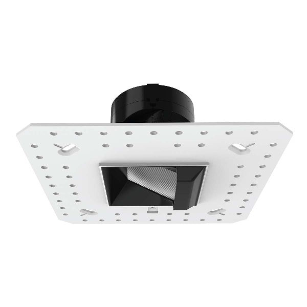 WAC R2ASWL-A930-BKWT 2" Square Wall Wash Lensed Trimless Housing, Wet Location, Asymmetrical Beam Spread, 90 CRI, 3000K, Black/ White