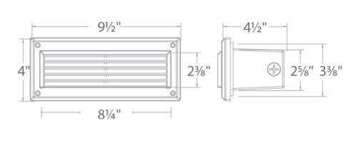 WAC Lighting WL-5205-30-AGH 5.5W Endurance LED Brick Lights Louver Step And Wall Light, 120V, 3000K Color Temperature, 90 CRI, 45 Lumens, Architectural Graphite