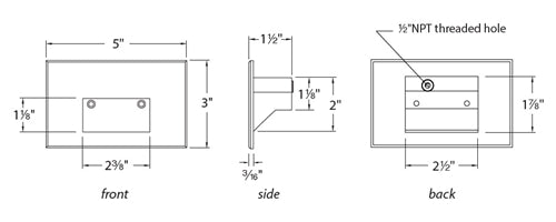 WAC Lighting WL-LED100-C-BBR 3.5W Horizontal Rectangle LED Step Light, 120V, 3000K Color Temperature, Bronze on Brass