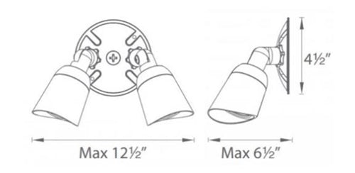 WAC Lighting WP-LED430-50-AGH 30W Outdoor Endurance LED Double Wallpack Spot Light, 3000K Color Temperature, 1030x2 Lumens, Architectural Graphite