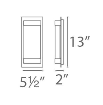 WAC Lighting WS-12713-PN 8W 13" Mythical Vertical LED Wall Sconce, 3000K Color Temperature, 90 CRI, 139 Lumens, Polished Nickel