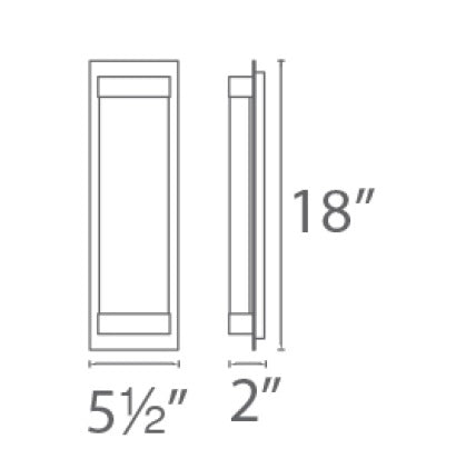 WAC Lighting WS-12718-PN 15.9W 18" Mythical Vertical LED Wall Sconce, 3000K Color Temperature, 90 CRI, 333 Lumens, Polished Nickel
