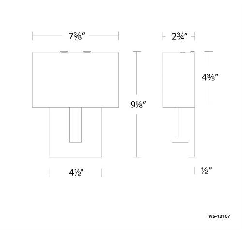 WAC Lighting WS-13107-BO 7" 5.5W LED Manhattan Wall Sconce, 2700K Color Temperature, 90 CRI, 280 Lumens, Brushed Bronze