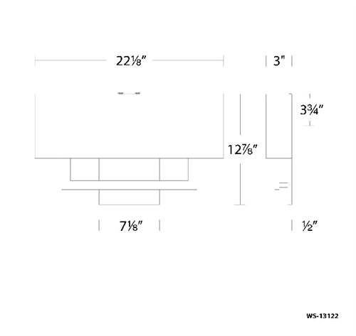 WAC Lighting WS-13122-BK 22" 16W LED Manhattan Wall Sconce, 2700K Color Temperature, 90 CRI, 840 Lumens, Black