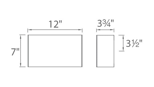 WAC Lighting WS-25612-WT 29W Blok Horizontal 12" LED Wall Sconce, 3000K Color Temperature, 90 CRI, 1162 Lumens, CA Title 24 Compliant, White