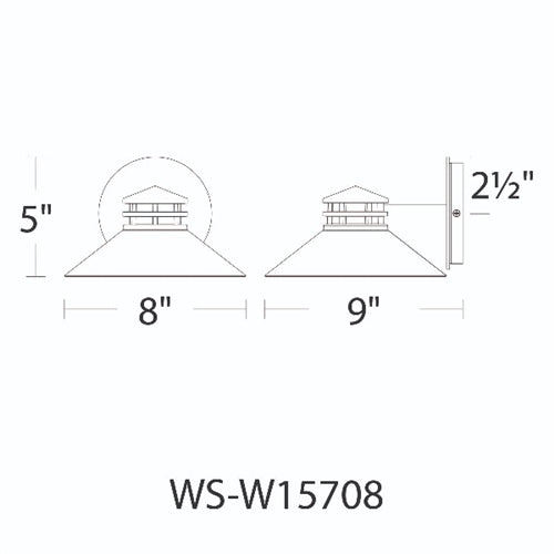WAC Lighting WS-W15708-GH 12W Sodor 7" LED Outdoor Wall Sconce, 3000K Color Temperature, 90 CRI, 315 Lumens, CA Title 24 Compliant